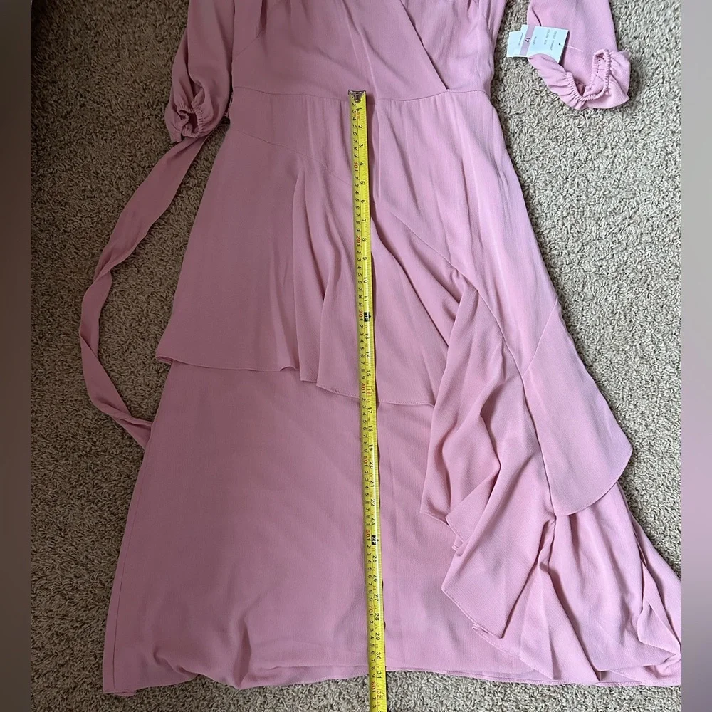 Danny & Nicole Ruffled Rose Midi Dress, Size 12 NWT - Picture 14 of 15
